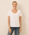 Pact Organic Cotton Softspun Scoop Neck Tee In White