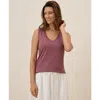 Pact Organic Cotton Softspun V-neck Tank In Pink
