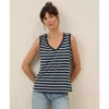 Pact Organic Cotton Softspun V-neck Tank In Blue