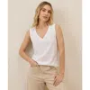 Pact Organic Cotton Softspun V-neck Tank In Neutral