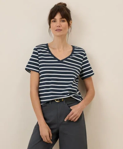 Pact Organic Cotton Softspun V-neck Tee In Blue