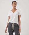 Pact Organic Cotton Softspun V-neck Tee In White