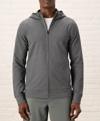 Pact Organic Cotton Stash French Terry Zip Hoodie In Medium Grey Heather