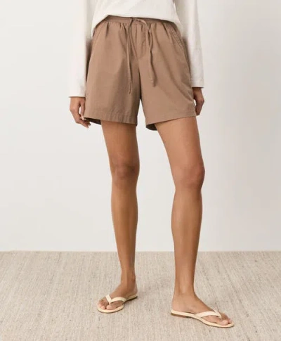 Pact Organic Cotton Stretch Poplin Short In Brown