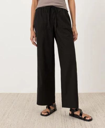 Pact Organic Cotton Stretch Poplin Wide Leg Pant In Black