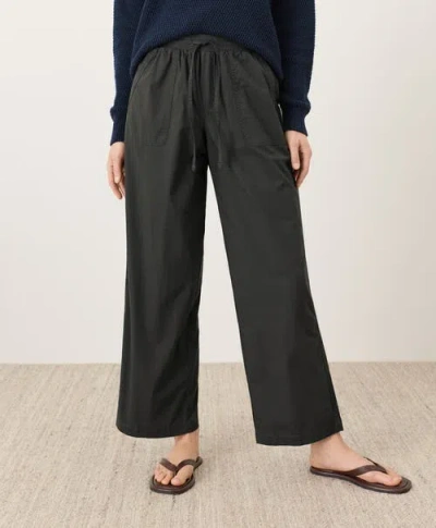 Pact Organic Cotton Stretch Poplin Wide Leg Pant In Black