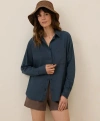 Pact Organic Cotton Sunset Lightweight Cotton Classic Shirt In Blue