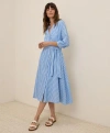 Pact Organic Cotton Sunset Lightweight Cotton Easy Dress In Blue Bondi Stripe