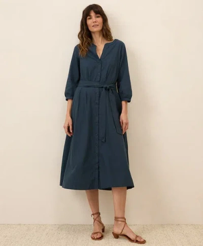Pact Organic Cotton Sunset Lightweight Cotton Easy Dress In Midnight Blue