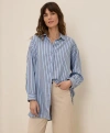Pact Organic Cotton Sunset Lightweight Cotton Oversized Shirt In Blue