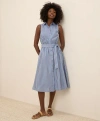 Pact Organic Cotton Sunset Lightweight Cotton Sleeveless Shirtdress In Del Mar Stripe