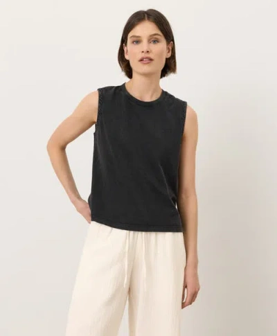 Pact Organic Cotton Vintage Jersey Relaxed Tank In Black