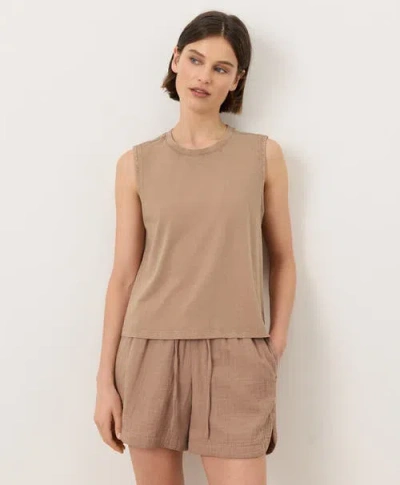 Pact Organic Cotton Vintage Jersey Relaxed Tank In Brown
