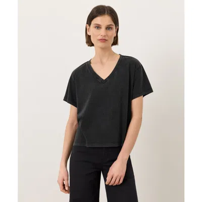 Pact Organic Cotton Vintage Jersey V-neck Tee In Black
