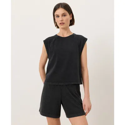 Pact Organic Cotton Weekends Raglan Muscle Tee In Black
