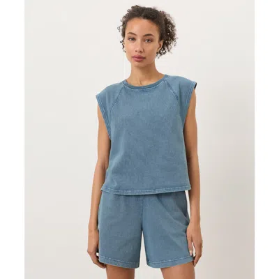 Pact Organic Cotton Weekends Raglan Muscle Tee In Blue