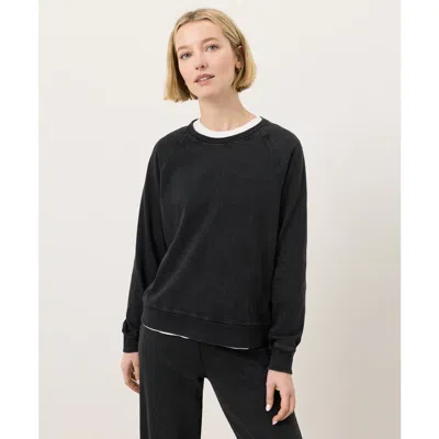 Pact Organic Cotton Weekends Relaxed Raglan Sweatshirt In Black