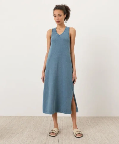 Pact Organic Cotton Weekends Tank Dress In Blue