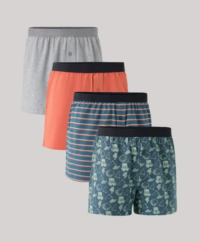 Pact Organic Everyday Knit Boxer 4-pack In Touchdown