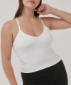 Pact Organic Everyday Shelf Bra Cropped Camisole 3-pack In White