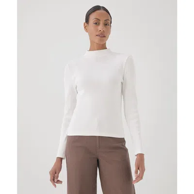 Pact Organic Favorite Rib Mockneck Top In White