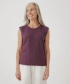 Pact Organic Featherweight Slub Muscle Tee In Maroon
