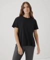 Pact Organic Featherweight Slub Oversized Tee In Black