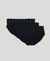 Pact Organic Lace Waist Brief 3-pack In Black