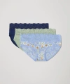 Pact Organic Lace Waist Brief 3-pack In Sea Shells