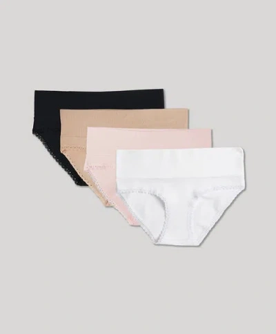 Pact Organic Maternity Foldover Hipster 4-pack In Everyday Basics