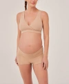 Pact Organic Maternity Nursing Bralette In Champagne