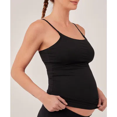 Shop Pact Organic Cotton Maternity Nursing Camisole In Black
