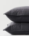 Pact Organic Quilted Sham 2-pack In Charcoal