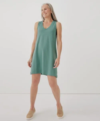 Pact Organic Softspun A-line Tank Dress In Blue Spruce