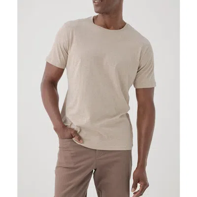 Pact Organic Softspun Crew Neck Tee In Wheat Heather