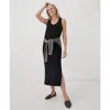 Pact Organic Softspun Tank Midi Dress In Black