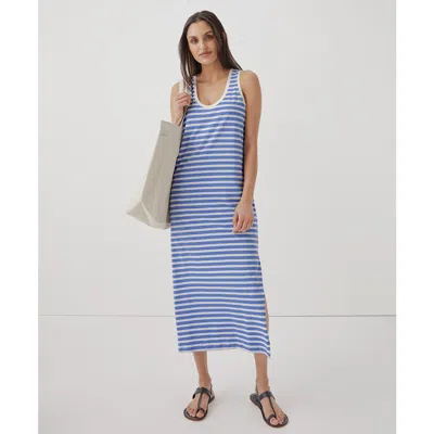 Pact Organic Softspun Tank Midi Dress In Bold Stripe