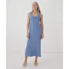 Pact Organic Softspun Tank Midi Dress In Wedgewood Heather