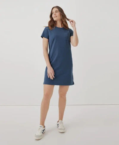 Pact Organic Softspun Tee Dress In French Navy
