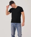 Pact Organic Softspun V-neck Tee In Black