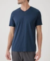 Pact Organic Softspun V-neck Tee In French Navy