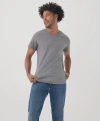 Pact Organic Softspun V-neck Tee In Medium Grey Heather