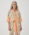 Pact Organic Staycation Short Robe In Hummingbird Floral
