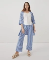 Pact Organic Staycation Sleep Pant In Hideaway Stripe Wedgewood