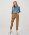 Pact Organic Stretch Twill Denim Slim Straight Pant In Camel