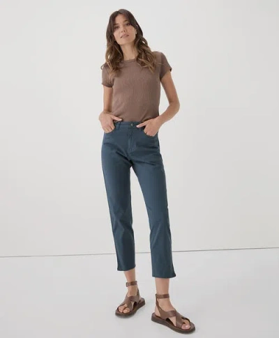 Pact Organic Stretch Twill Denim Slim Straight Pant In Slate Blue