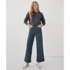 Pact Organic Stretch Twill Denim Wide Leg Pant In Slate Blue