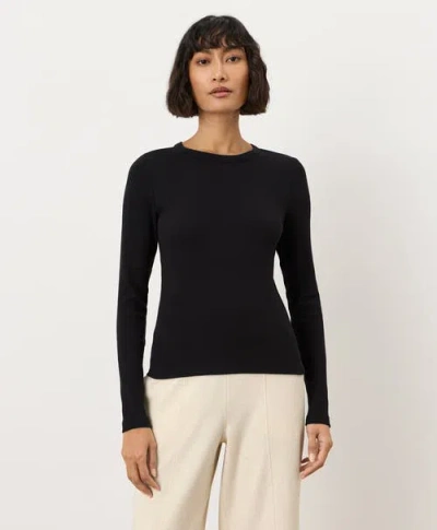 Pact Perfect Rib Layering Long Sleeve Made With Organic Cotton In Black