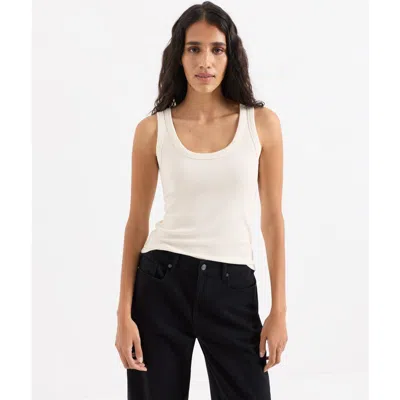 Pact Perfect Rib Scoop Neck Tank Made With Organic Cotton In White
