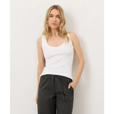 Pact Perfect Rib Scoop Neck Tank Made With Organic Cotton In White